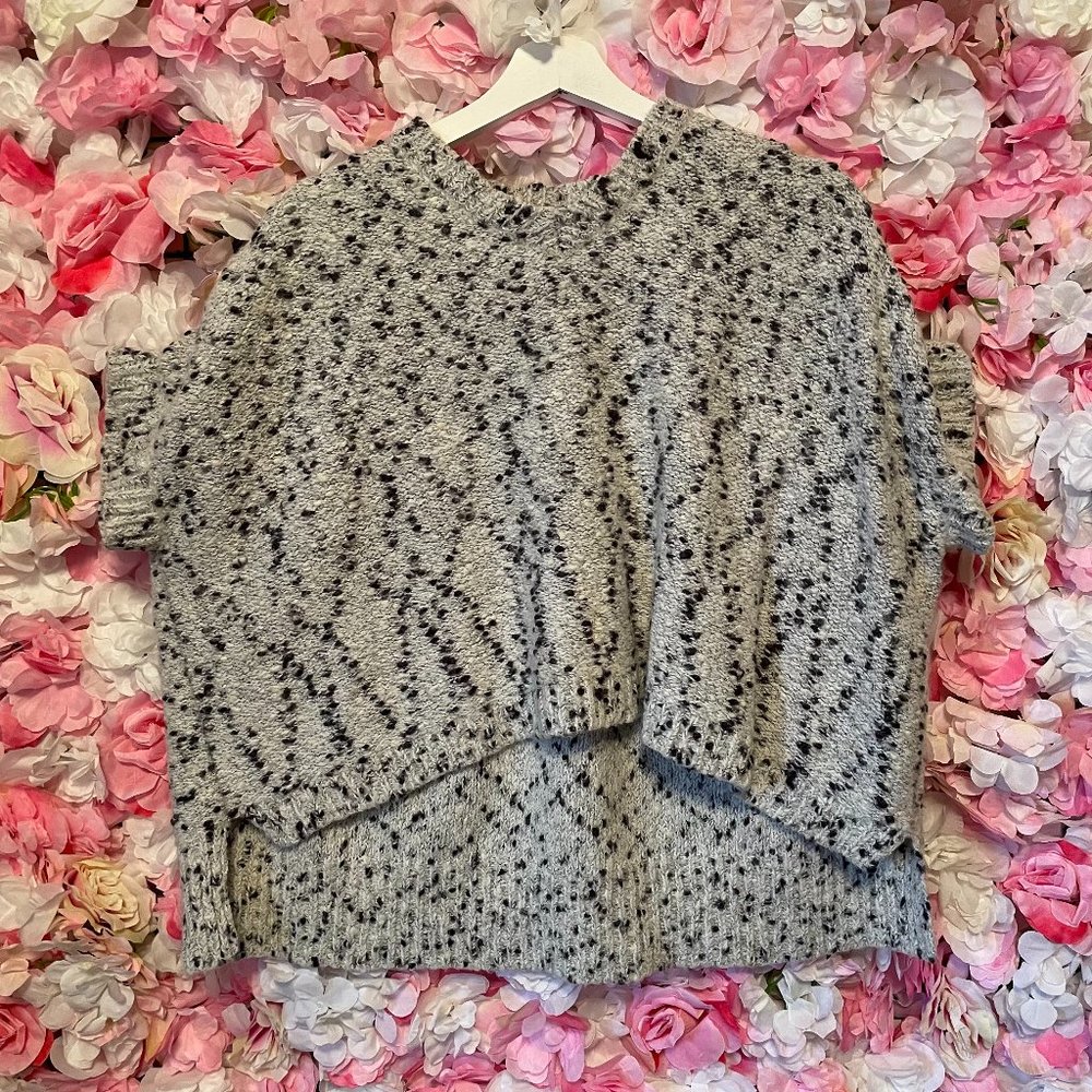 Joan Vass Marled Wool Mix Poncho One Size
